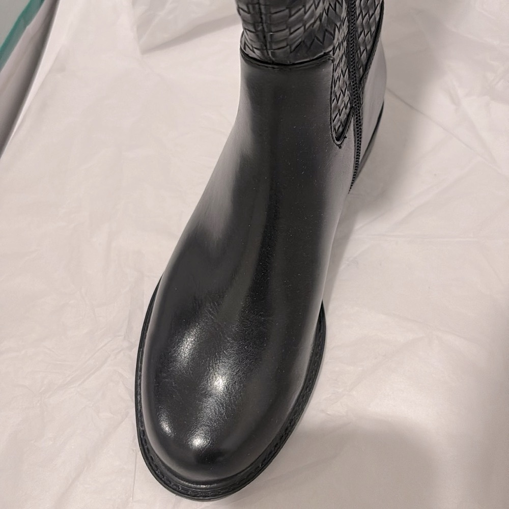 NIB [David Tate] Quest Woven Round Toe Knee-High Black Boots Womens Size 6.0 - Picture 7 of 10